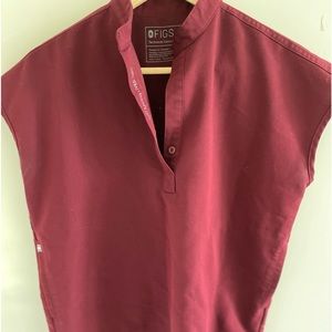 Rafaela Scrub Top in burgundy color